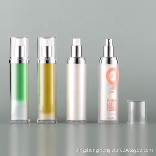 luxury round  white cosmetic airless bottle acrylic